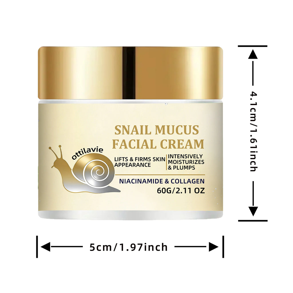 Ottilavie Snail Mucin Facial Cream | Deep Hydration | Nourishing Formula, Suitable for All Skin Types | Daily Skincare Essential Oasis Select 60g
