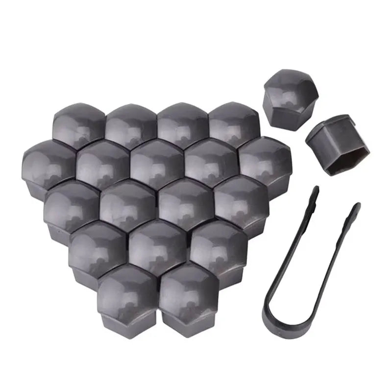 20/40/60/80pcs Car Wheel Nut Cap 17/19/21mm Protective Cap Rust Proof Wheel Hub Screw Cover Tire Nut Bolt External Decoration Oasis Select 20pcs-Gray 19mm