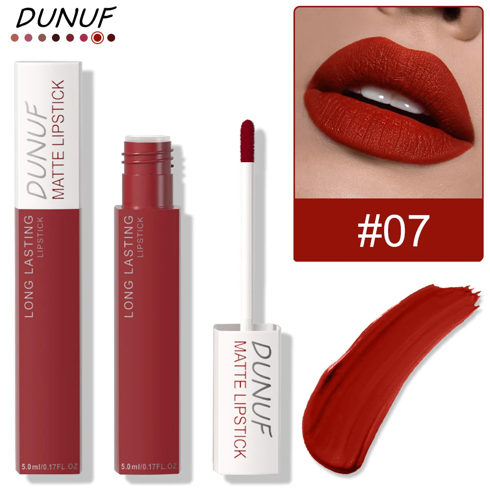 Long-Lasting Lip Gloss 1pcs: Matte Lipstick Non-Stick Cup Waterproof Nude Deep Red Mauve Christmas And Valentine's Day Gifts Oasis Select 07