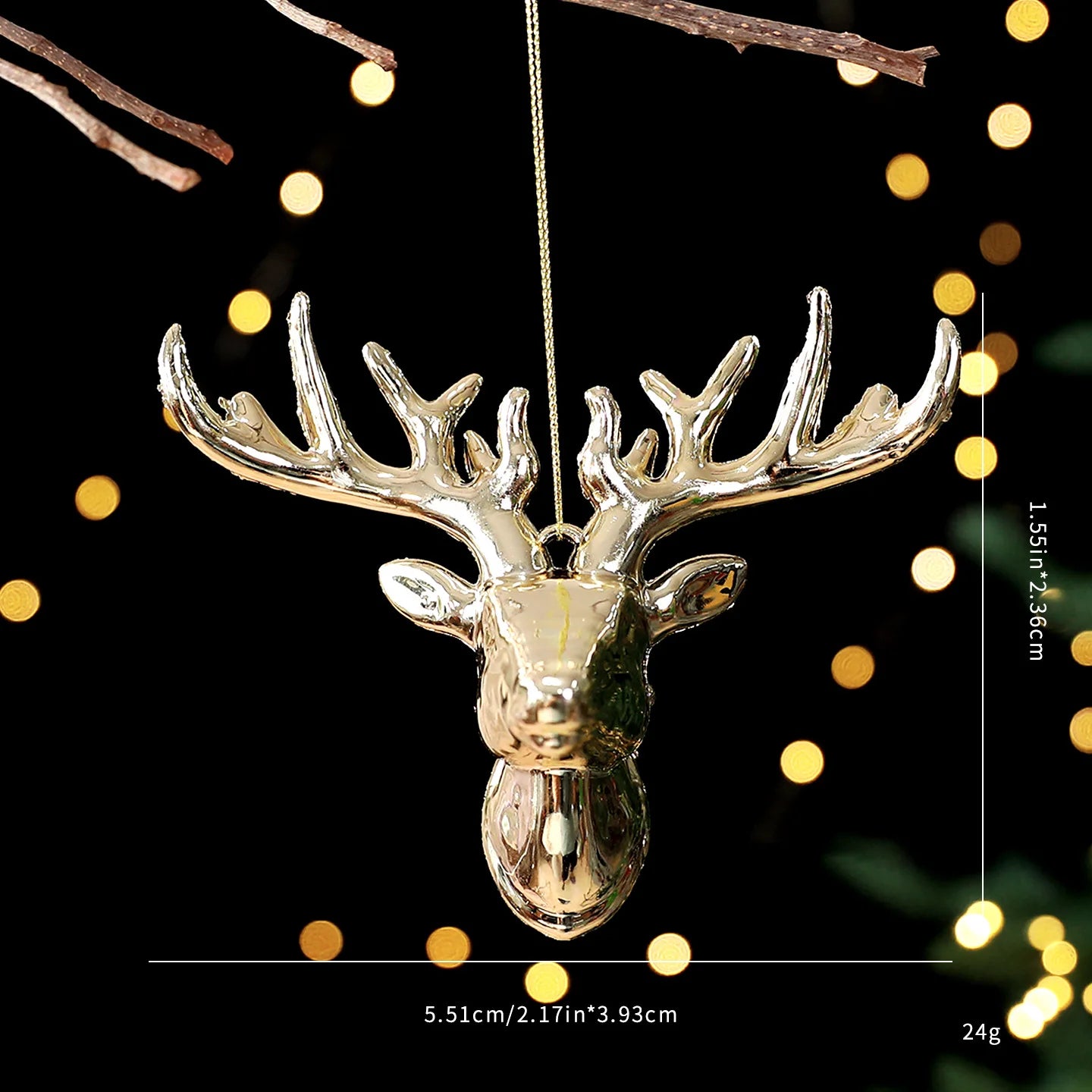 Gold Christmas Tree Ornaments – Angel, Snowflake & Butterfly