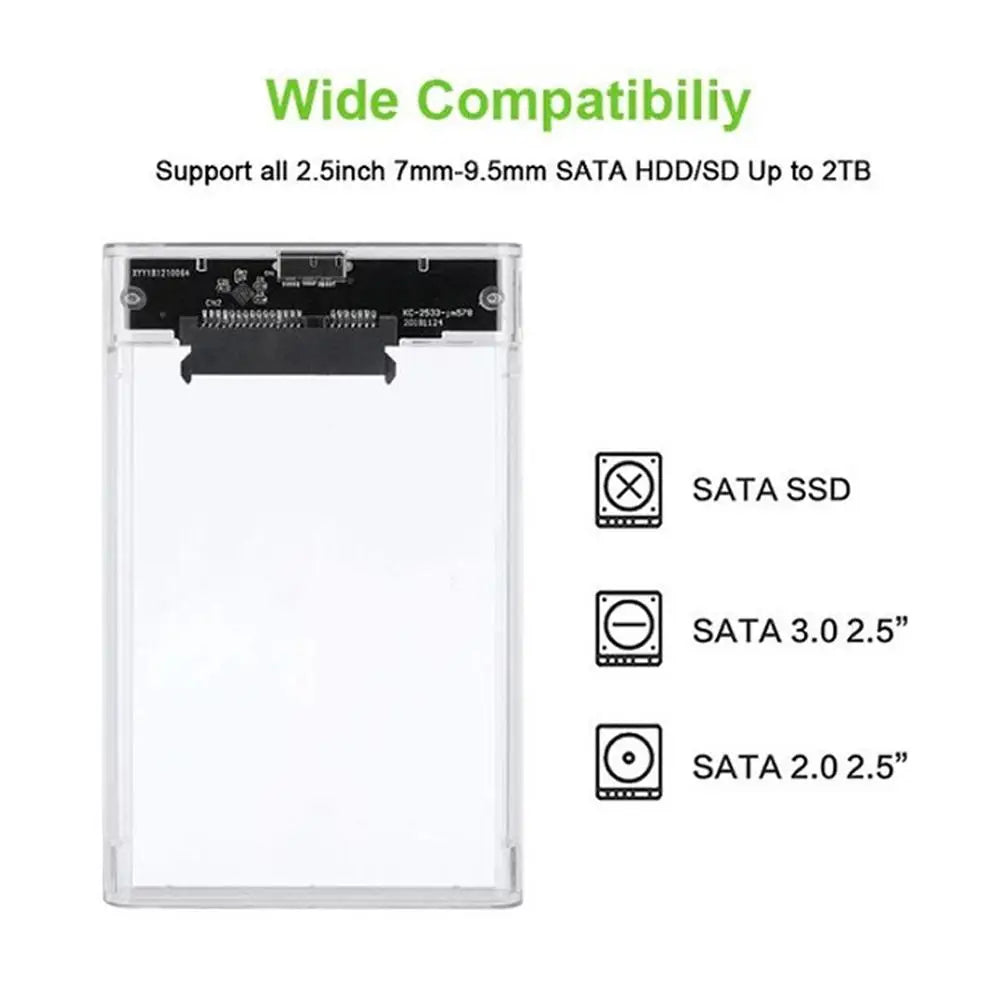 USB 3.0 & USB-C 2.5" SATA Hard Drive Enclosure – 5Gbps