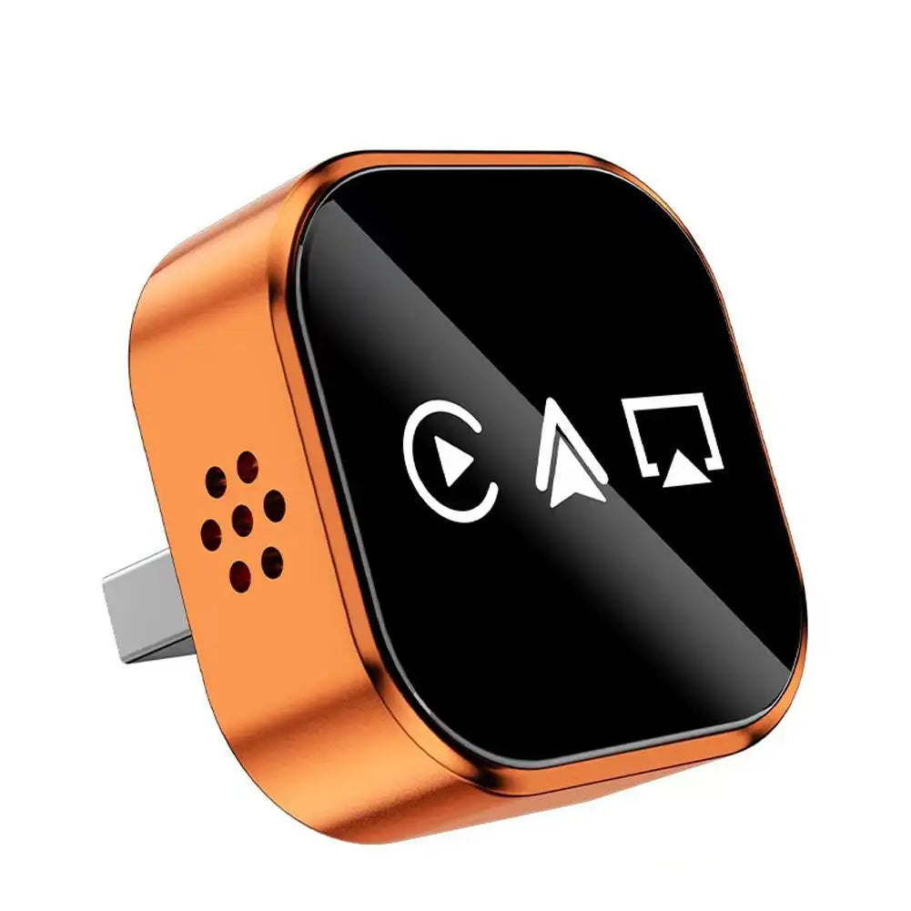 Wireless Carplay Android Auto Airplay Adapter 2025 New 3 in 1 AI Smart Mini Car Box Plug and Play Auto Connect WiFi Bluetooth Oasis Select orange 01