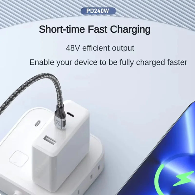 1m 1.8m 240W 5A Fast Charing Cable USB4 40Gbps USB C Thunderbolt 3 Data Line 8K60Hz Display for Type-C Laptops PC Docking Device Oasis Select