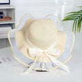 Elegant Wide Brim Sun Hat with Bowknot - UV Protection, Breathable Straw Beach Cap for Women, Perfect for Outdoor Leisure Oasis Select beige