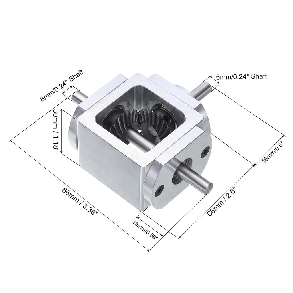 New Gear-Box 90 Degree Right Angle Bevel Gear-Box 1:1 Single Output Shaft 1 Module 20 Teeth Bevel Gear Aluminum Frame Oasis Select