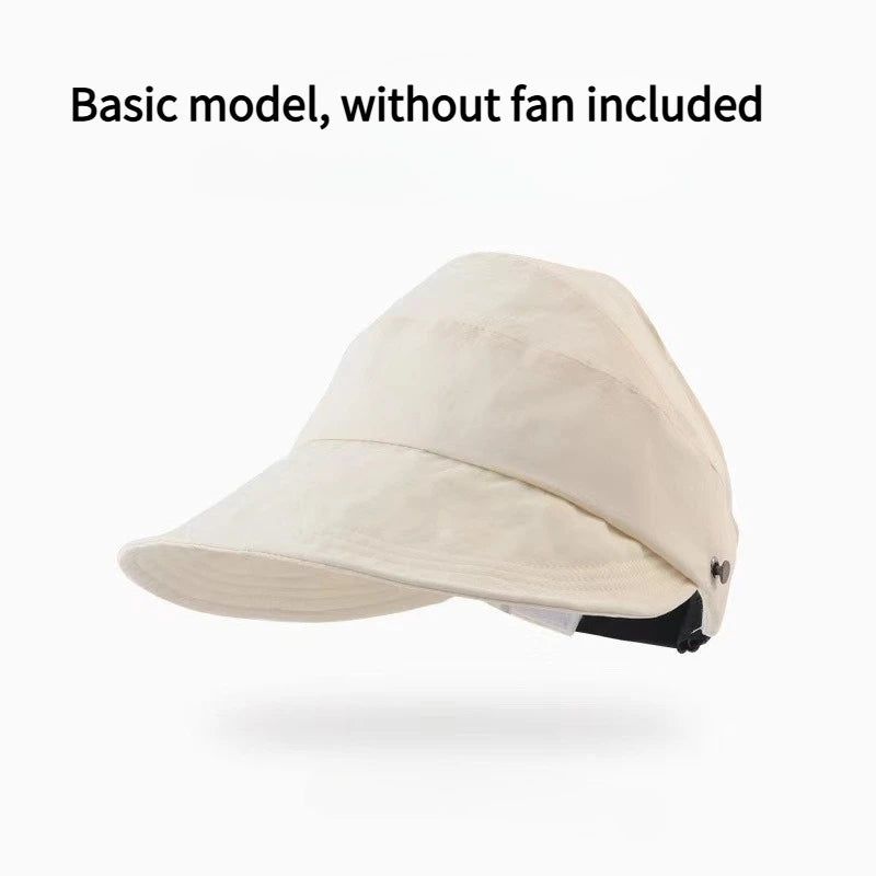 Solar Powered Cap with Fan Summer Breathable Mesh Sun Protection Outdoor Baseball Hat for Men USB Rechargeable Cooling Headwear Oasis Select Beige
