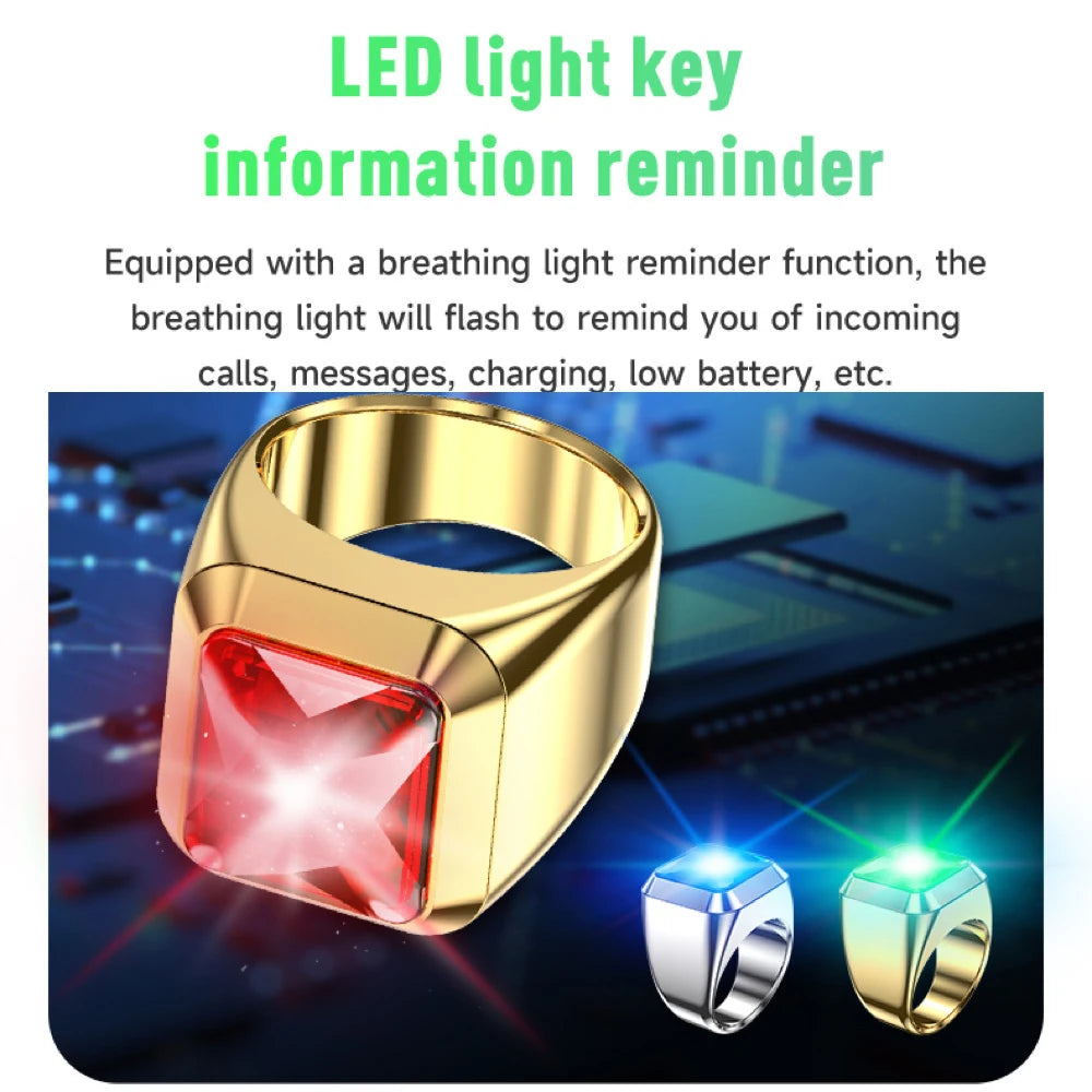 Fashion Smart Rings Heart Rate Health Monitor Waterproof Sleep Monitoring Rings LED light reminder Sports Fitness Gifts Oasis Select