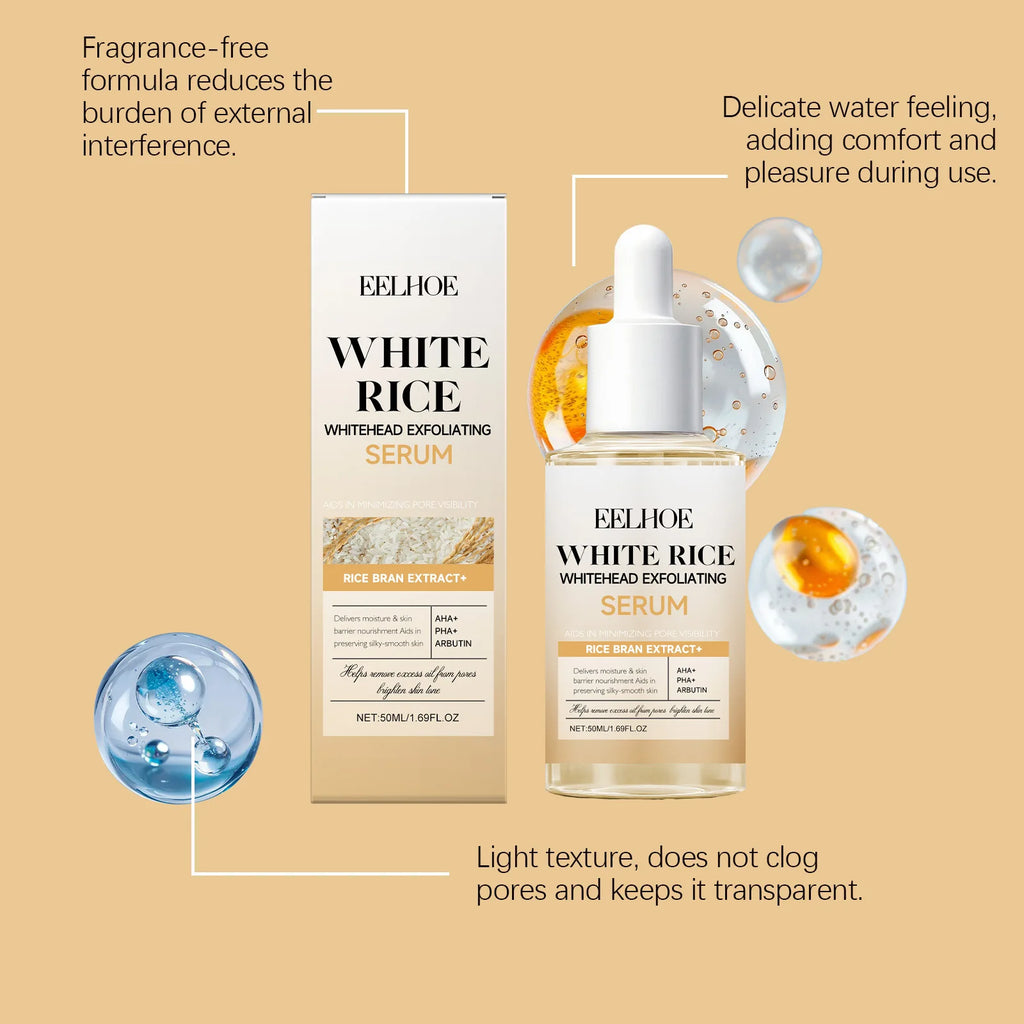 EELHOE Rice Skin Exfoliating Essence Remove Dead Skin Shrink Pores Brighten Skin Tone Reduce Fine Lines Skin Moisturize Essence Oasis Select