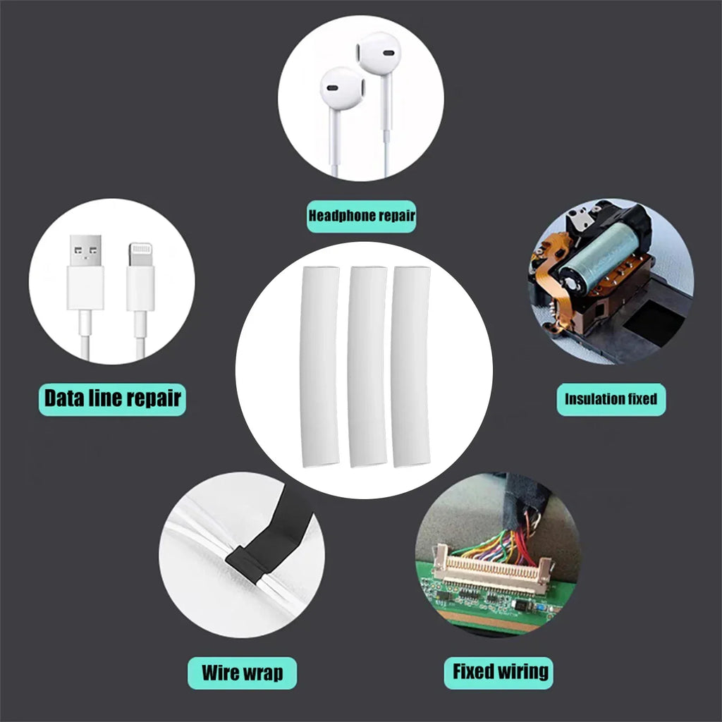 4/8/16pcs Heat Shrink Tube Kit Thermoresistant Tubing Heat Shrink Wire Wrapping Charging Data Cable Insulation Sleeved Protecter Oasis Select