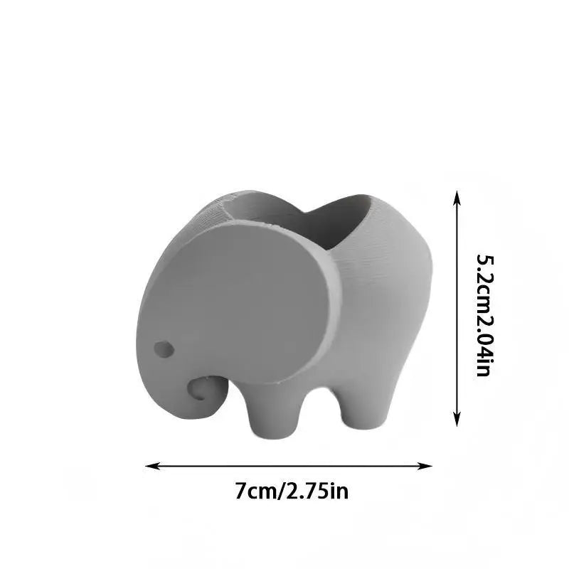 Cute Elephant Shaped Plant Pot Mini Planter For Air Plant Desktop Greenery Display Minimalist Window Sill Decor Accessory Gift Oasis Select 1PCS