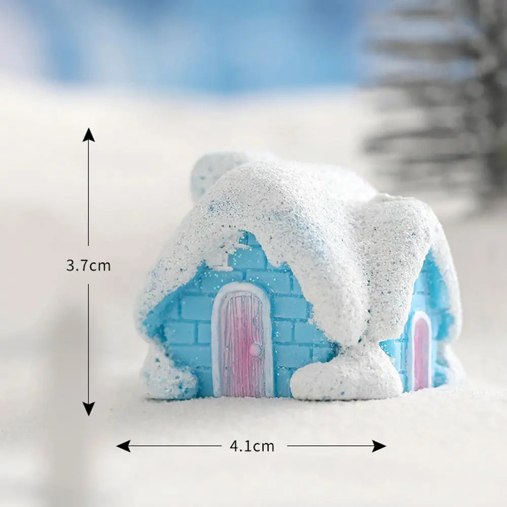 Snowman Bunny Resin Figurine | Micro Landscape Christmas Ornament