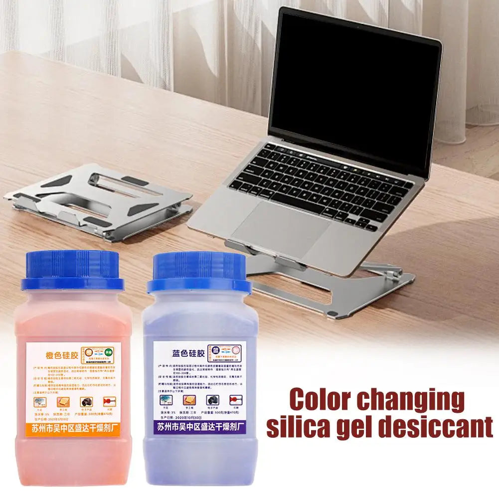 500g Waterproof Moisture Absorber with Packaging Bule Orange Reusable Silica Gel Beads Desiccant Moisture Absorber Dehumidifier Oasis Select