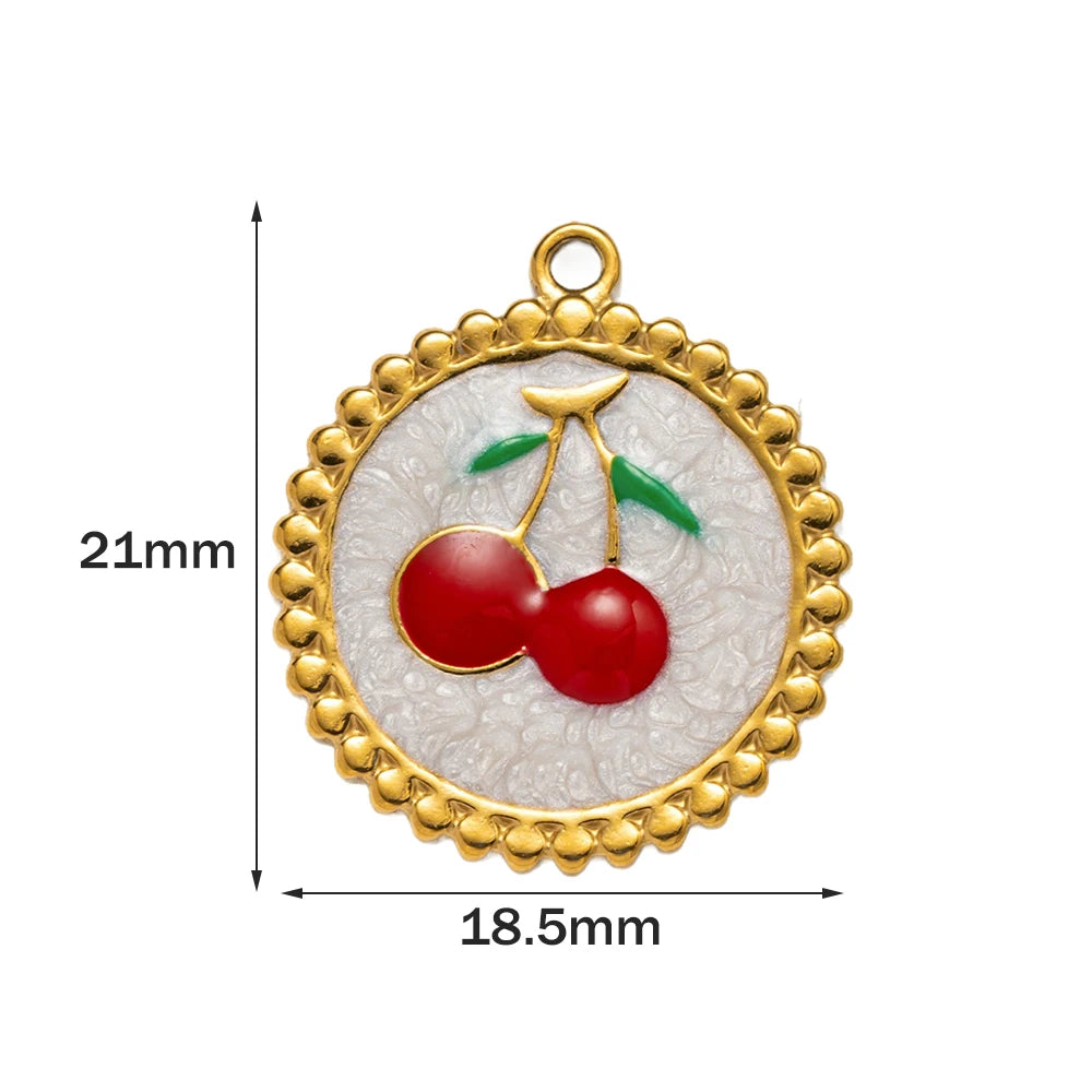 5pcs Stainless Steel Enamel Flower Pearl Bead Charms Earring Pendant for DIY Necklace Bracelet Jewelry Making and Crafting Oasis Select D Purple pink green