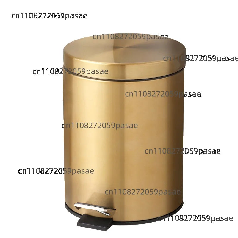 5L Stainless Steel Trash Can Gold Foot Pedal – Silent Lid