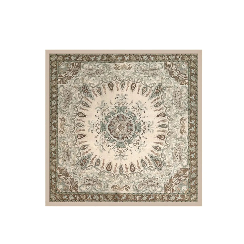 Luxury Square Silk Scarf 70*70cm Silk Material Silk Headscarf Soft Texture Printing Design Silk Scarves For Women and Girls Oasis Select Brown