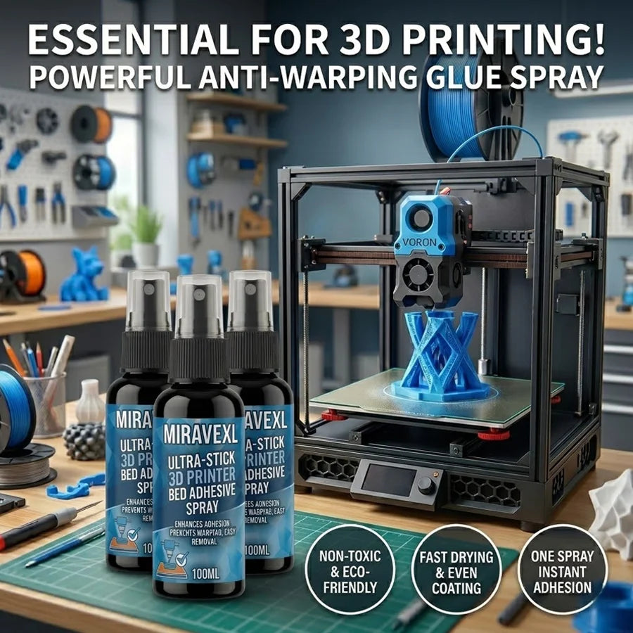 100ml Strong 3D Printer Adhesive Spray Suitable for PLA, ABS, PETG, TPU Filaments - Reduces Warping, Enhances Bed Adhesion Oasis Select