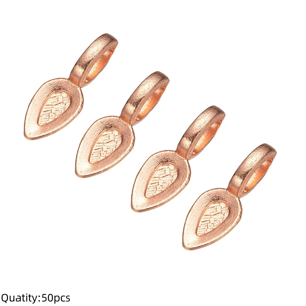 20 Spoon Glue-on Flat Pad Pendant Bail Oval Scrabble Linking Charm