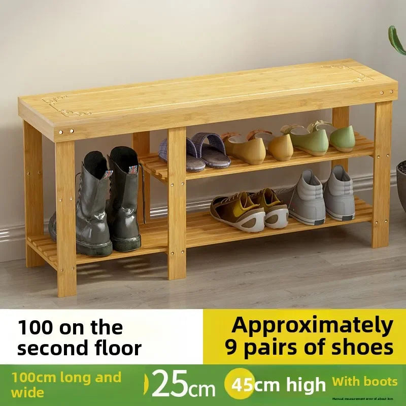 Shoe changing stool household door shoe cabinet seat stool integrated seated small stool wear shoe stool soft bag shoe rack Oasis Select Primary-2 layer100cm