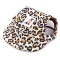 Dog Baseball Cap Hat with Neck Strap Adjustable Comfortable Ear Holes for Small Medium Large Dogs in Ourdoor Sun Protection Oasis Select Leopard M