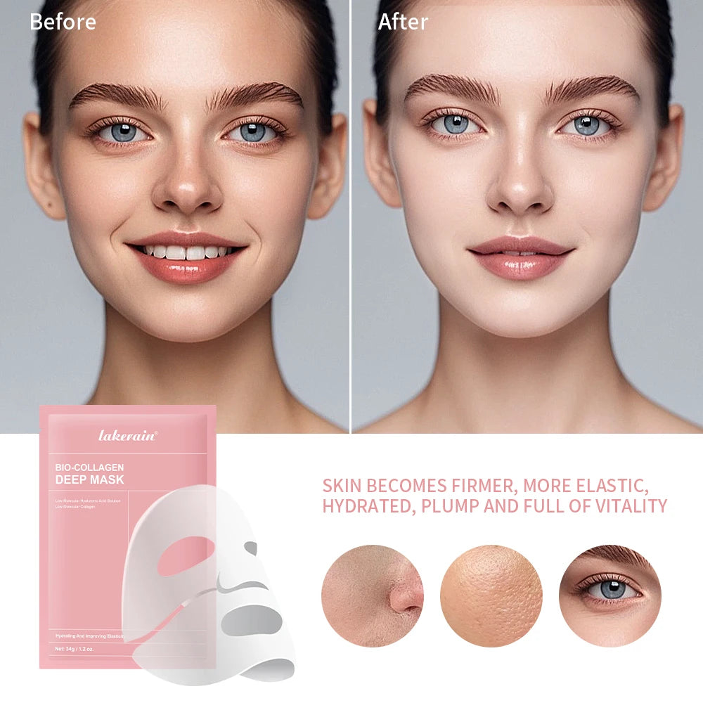 Bio-Collagen Real Deep Mask Supplement Collagen Hydrating Overnight Hydrogel Mask Elasticity Improvement Pore Minimizing Firming Oasis Select