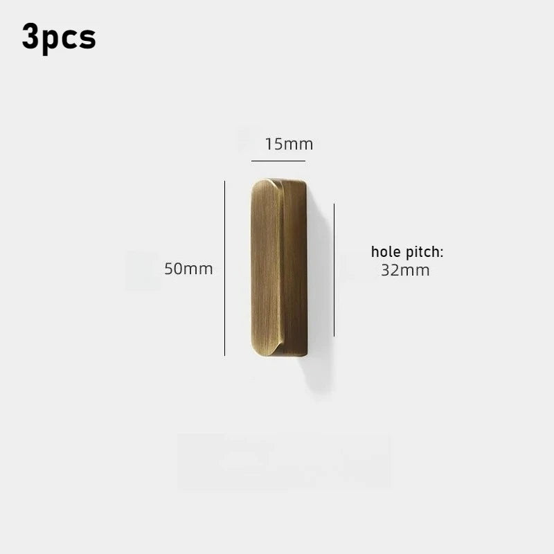 Pure Brass Furniture Vintage Antique Bronze Drawer Cabinet Antique Bronze Solid Wardrobe Minimalist Door and Handle Oasis Select 3PCS Bronze 32mm