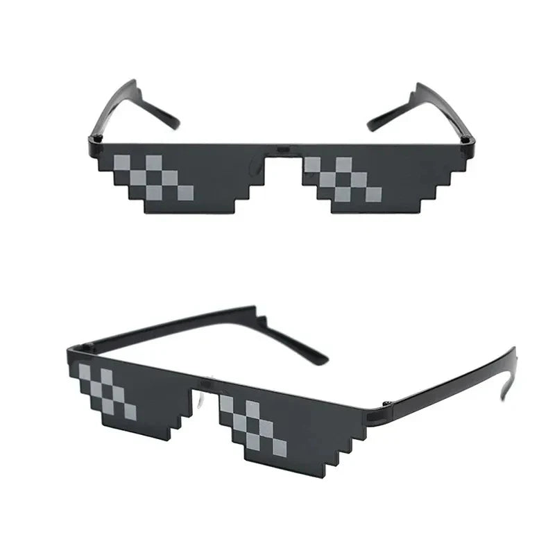 1-8pcs Mosaic Sunglasses Cool Party Vintage Shades Eyewear For Men Pixelated Sunglasses Funny Women Glasses Oasis Select