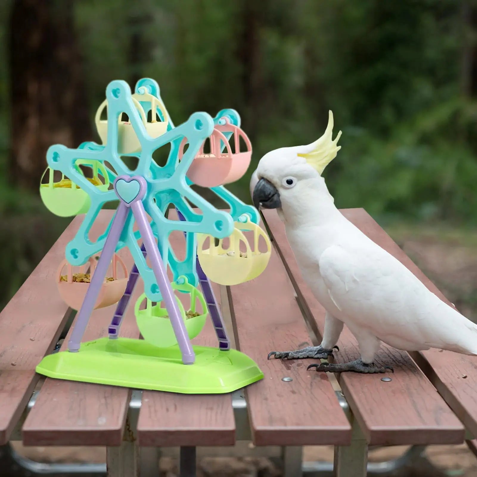 Bird Toys Foraging Wheel Parrot Toy Snacks Feeder Intelligence Growth Bird Supplies Parrot Ferris Wheel Bird Windmill Foraging Oasis Select