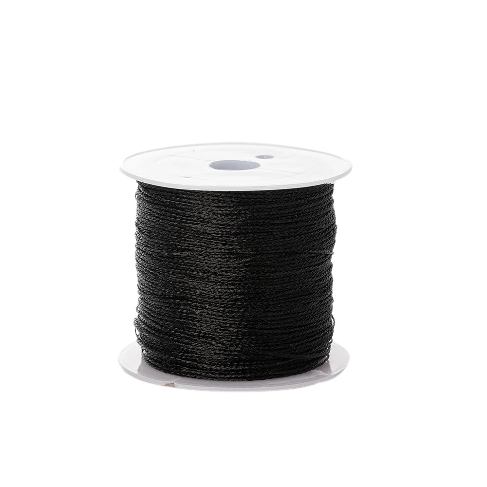 0.4mm 50m Crafts Nylon Cord For Jewelry Making Beading Braided Nylon Satin String for Bracelets Rattail Trim Chinese Knot Oasis Select Black 0.4mmX50m