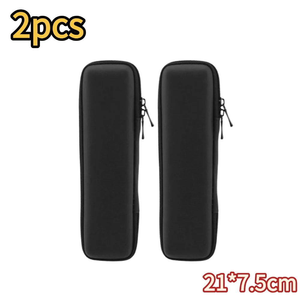 Black EVA Hard Shell Stylus Pen Pencil Case Holder Earphone Mesh Storage Organizer Pencil Zipper Case School Supplies Oasis Select B-2pcs