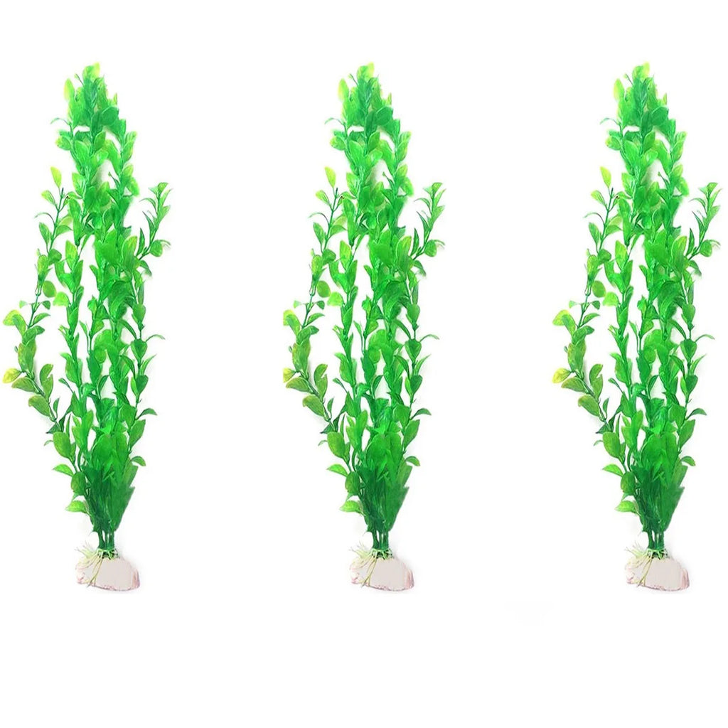 3 Pieces 25cm Artificial Plastic Green Grass Aquatic Plants for Fish Tank Aquarium Landscaping Decor Fake Waterweed Set Oasis Select 3PCS 25cm 1