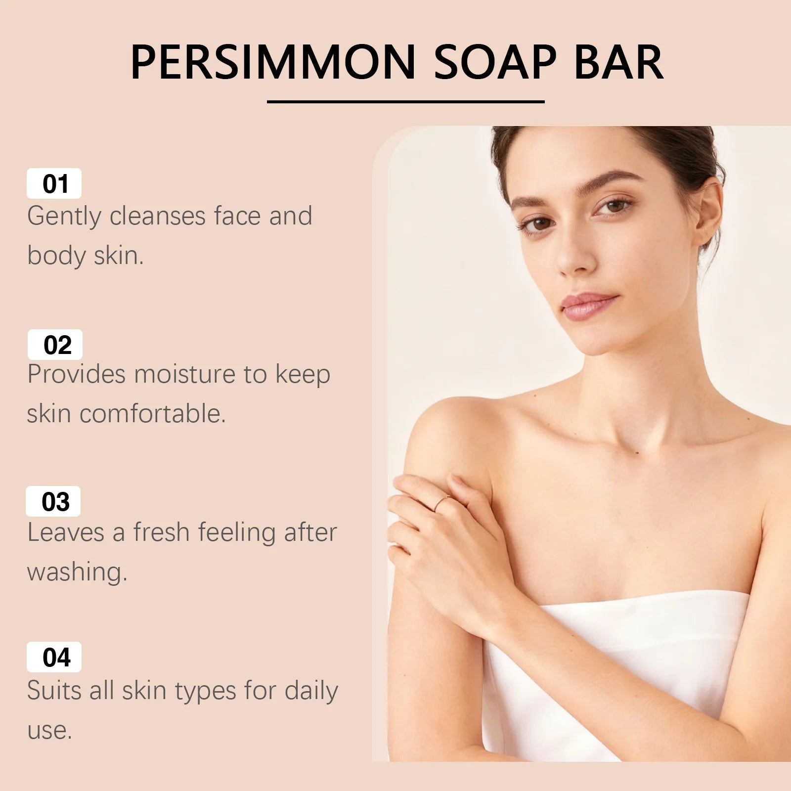 Anti-sagging Persimmon Moisturizing Cleansing Soap Firms Skin Gently Cleanses Body Smooths Skin Daily Moisturizing Soap Oasis Select