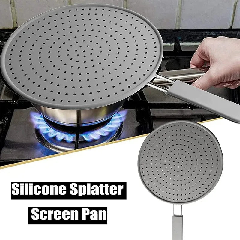 Silicone Splatter Screen with Handle – Oil Splash Guard Lid Splatter Screen Oasis Select