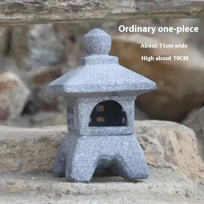 Garden Sculpture Lantern Courtyard Candlestick Garden Resin Landscap Decorative Zen Candlestick Ornament for Balcony Garden Oasis Select