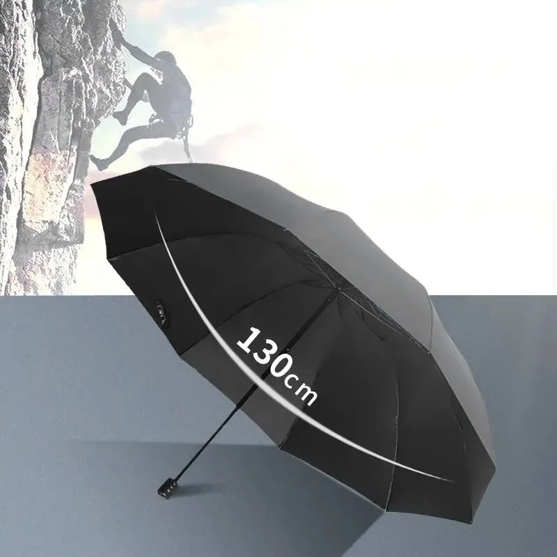 High-Quality 130cm Ten-Bone Umbrella with Reinforced Frame Strong Waterproof Windproof Manual Large Umbrella for Protection Oasis Select