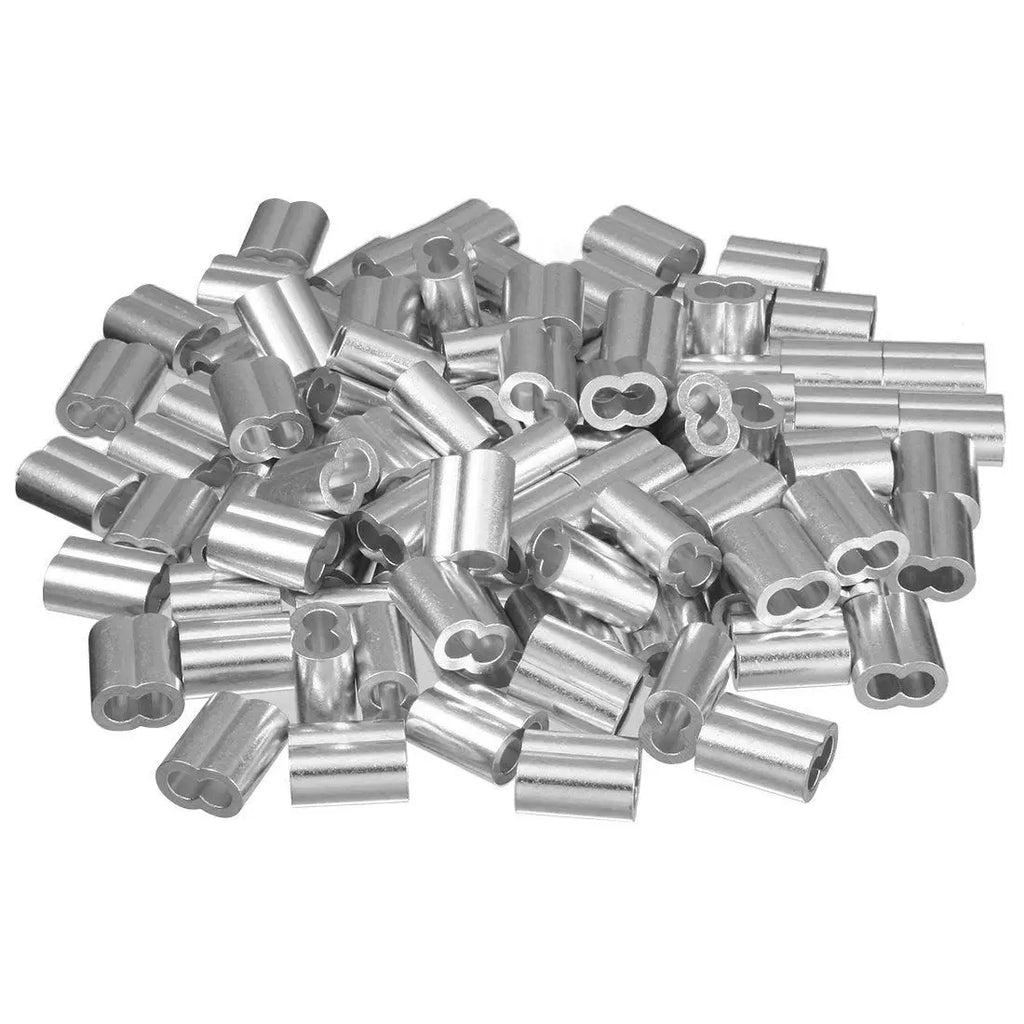 LIKE WISH 5/32 Inch (4Mm) Diameter Wire Rope Aluminum Sleeves Clip Fittings Cable Crimps 100Pcs Oasis Select