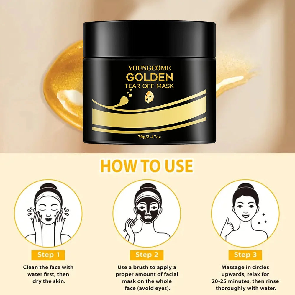 24K Gold Tear Off Mask Deep Cleansing Remove Blackheads Firming Skin Oil-Control Whitening Skin Care Moisturizing Masks Oasis Select
