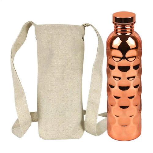 1000ml Copper Drinking Bottle Hammer Pattern Leakproof Sports Water Bottle Outdoor Cycling Gym Fitness Travel Drinking Cup Oasis Select 901-1000ml