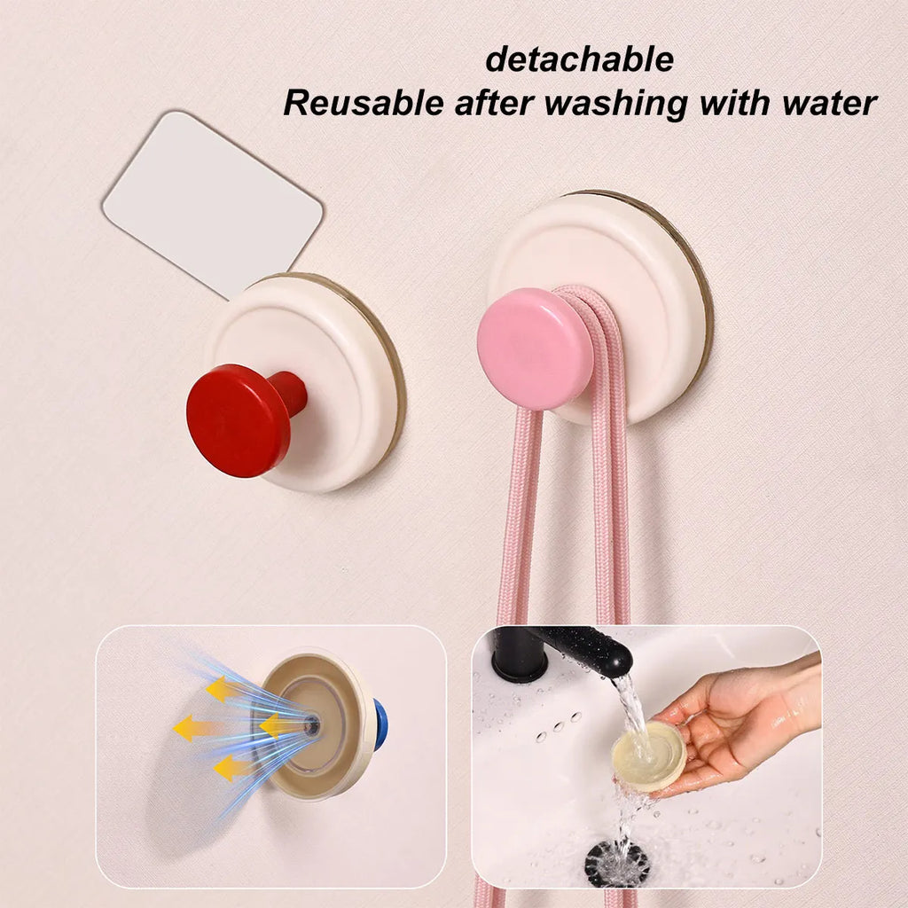 Colorful strong suction cup hook, no punching bathroom kitchen hook - movable, suitable for keys, towels, bags, dolls Oasis Select