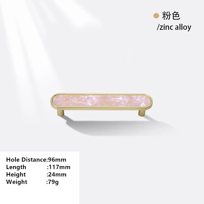 Handles Drawer Cabinet Furniture Kitchen Handles for Cabinet Knob Door Drawer Furniture Kitchen Knob Brass Polychrome Shell Oasis Select Pink-96