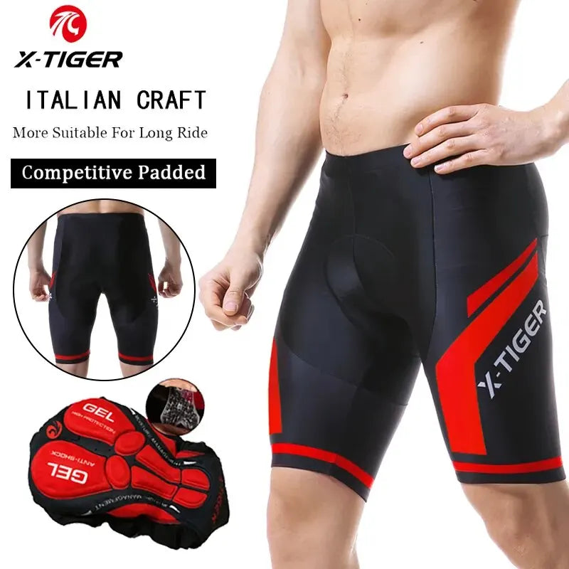 X-TIGER Man Cycling Shorts Gel Pad Bicycle Clothes MTB Road Bike Pants Anti-slip Leg Grips Bike Shorts Summer Outfit Clothes Oasis Select XM-DK-00501 XXXL