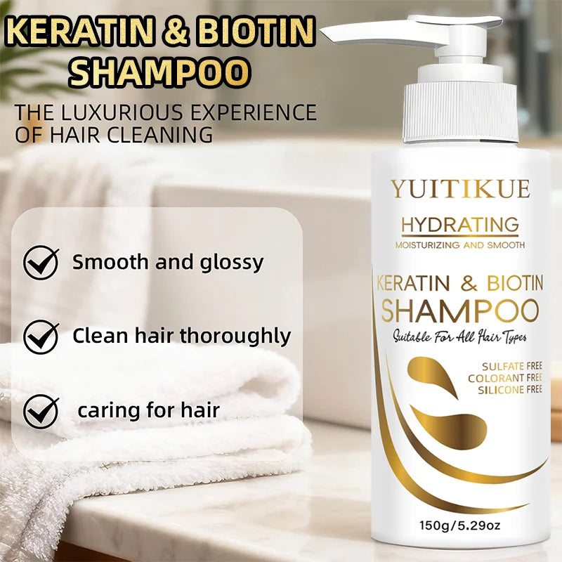 YUITIKUE Keratin & Biotin Shampoo – Smooth, Glossy Hair