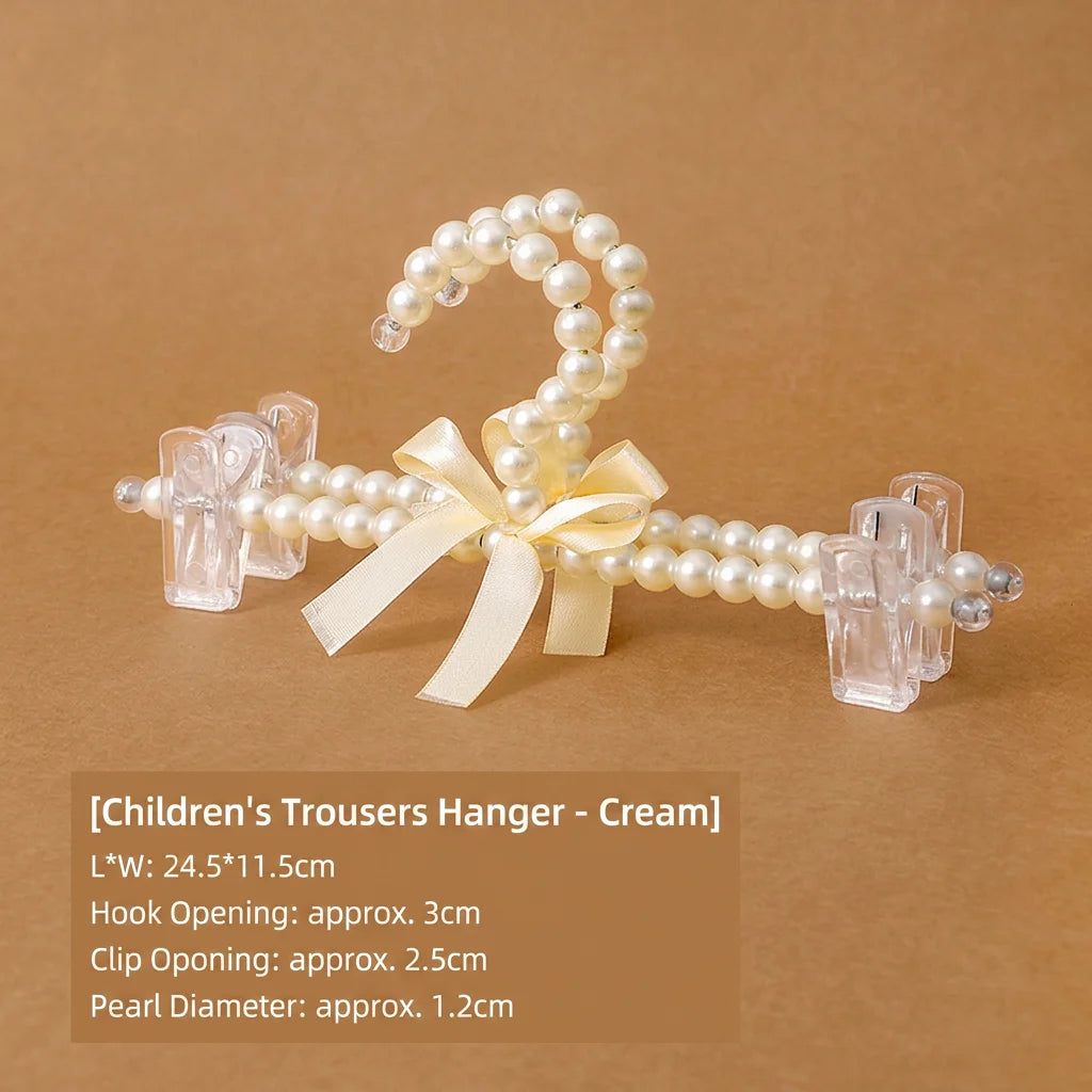 Plastic Pearl Decorative Hanger Clothing Accessory for Children Skirts Dresses and Wardrobe Organization Oasis Select Beige1