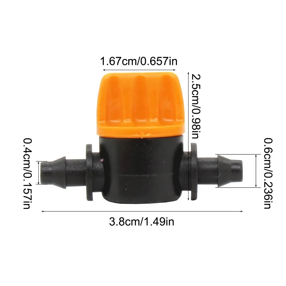 20PCS Pvc Pipe Through Valve Irrigation Double Barb Mini Valve Drip Irrigation Capillary Mini Switch Valve Oasis Select SG-20PCS