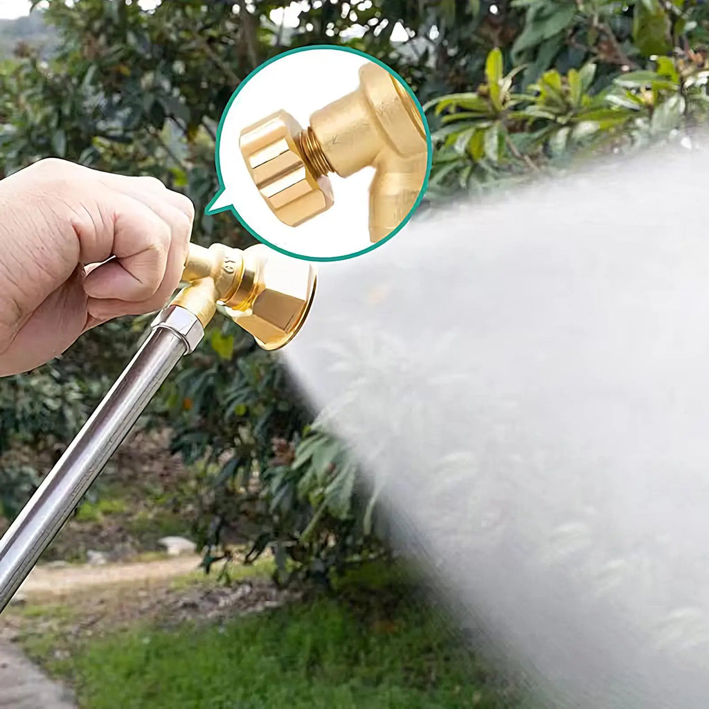 Water Hose Nozzle Brass Adjustable Heavy Duty Garden Spray Nozzle Hose Attachment for Plant Watering Seedling Cultivation Flower Oasis Select