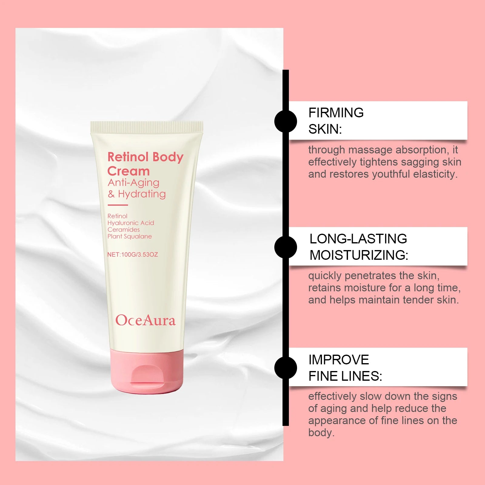 Retinol Firming Body Cream Anti-Wrinkle Tightening Improve Sagging Skin Remove Cellulite Nourish Lift Firming Moisturizing Cream Oasis Select