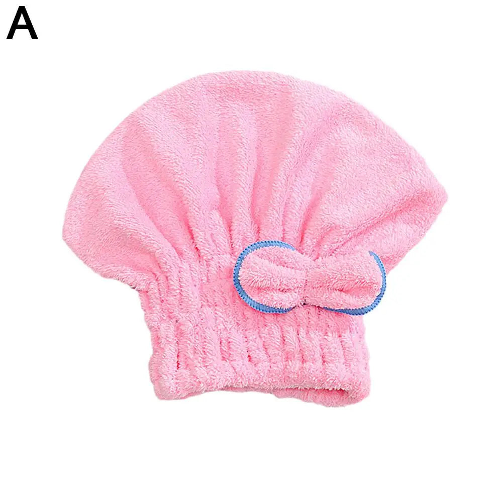Quick Dry Hair Wrap Towel Thick Microfiber Drying Cap Bowknot Designer Shower Hat Super Absorbent Hair Bonnet For Long Thick Hai Oasis Select Pink