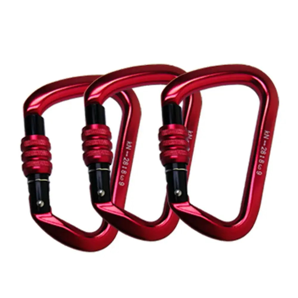 28kN Big D Screw Gate Carabiner Rock Climbing Mountain Landing Hook High Altitude Clip Aluminum Alloy Safety Buckle Equipment Oasis Select Red 3