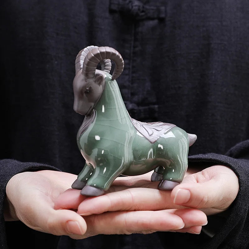 Purple Clay Tea Pet Sheep Figurine Ceramic Personalized Creative Wealth-Attracting Desktop Tea Pet Twelve Zodiac tea pet Oasis Select