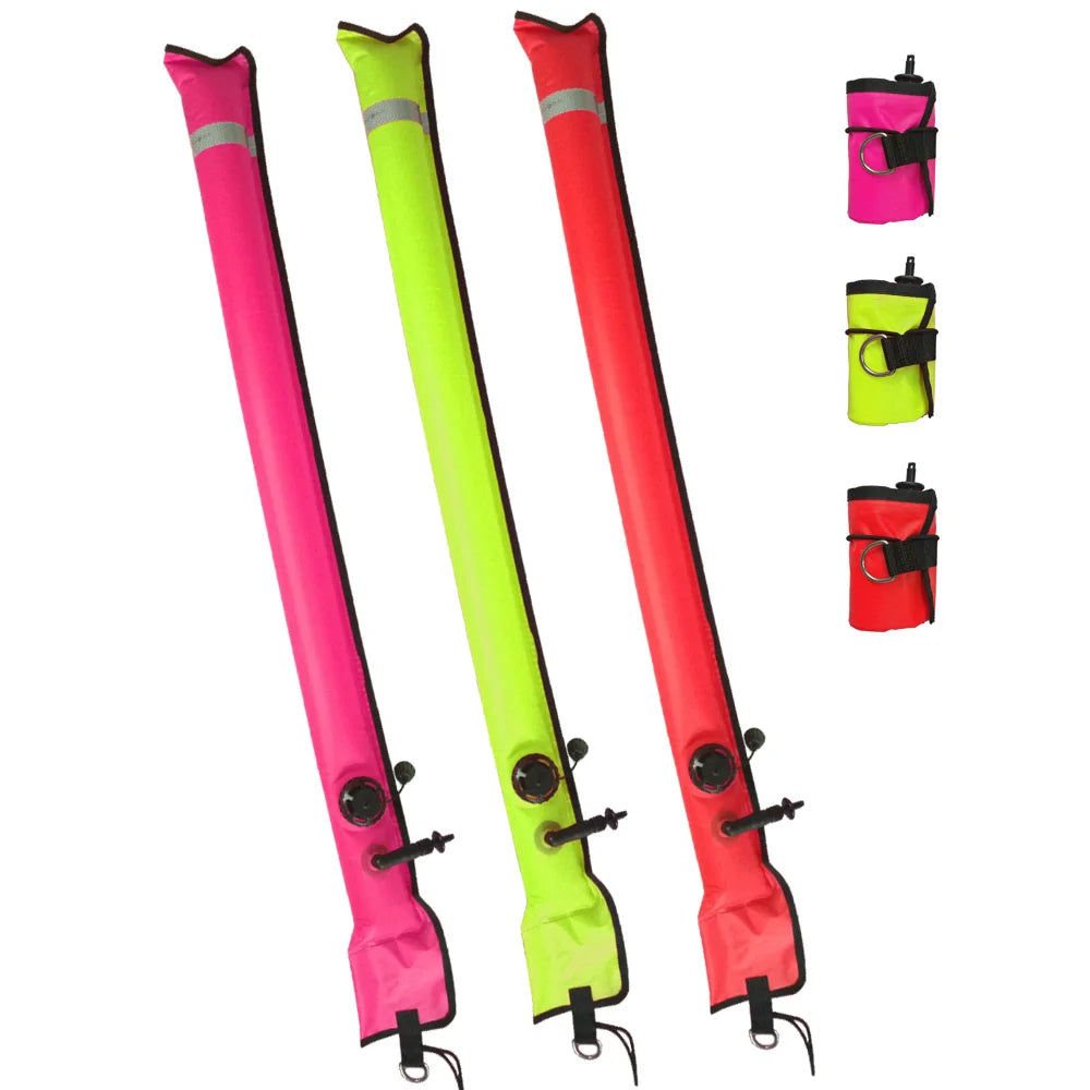 1M Scuba Diving Inflatable SMB Surface Signal Marker Buoy Safety Visibility Float Signal Tube Sausage Oasis Select