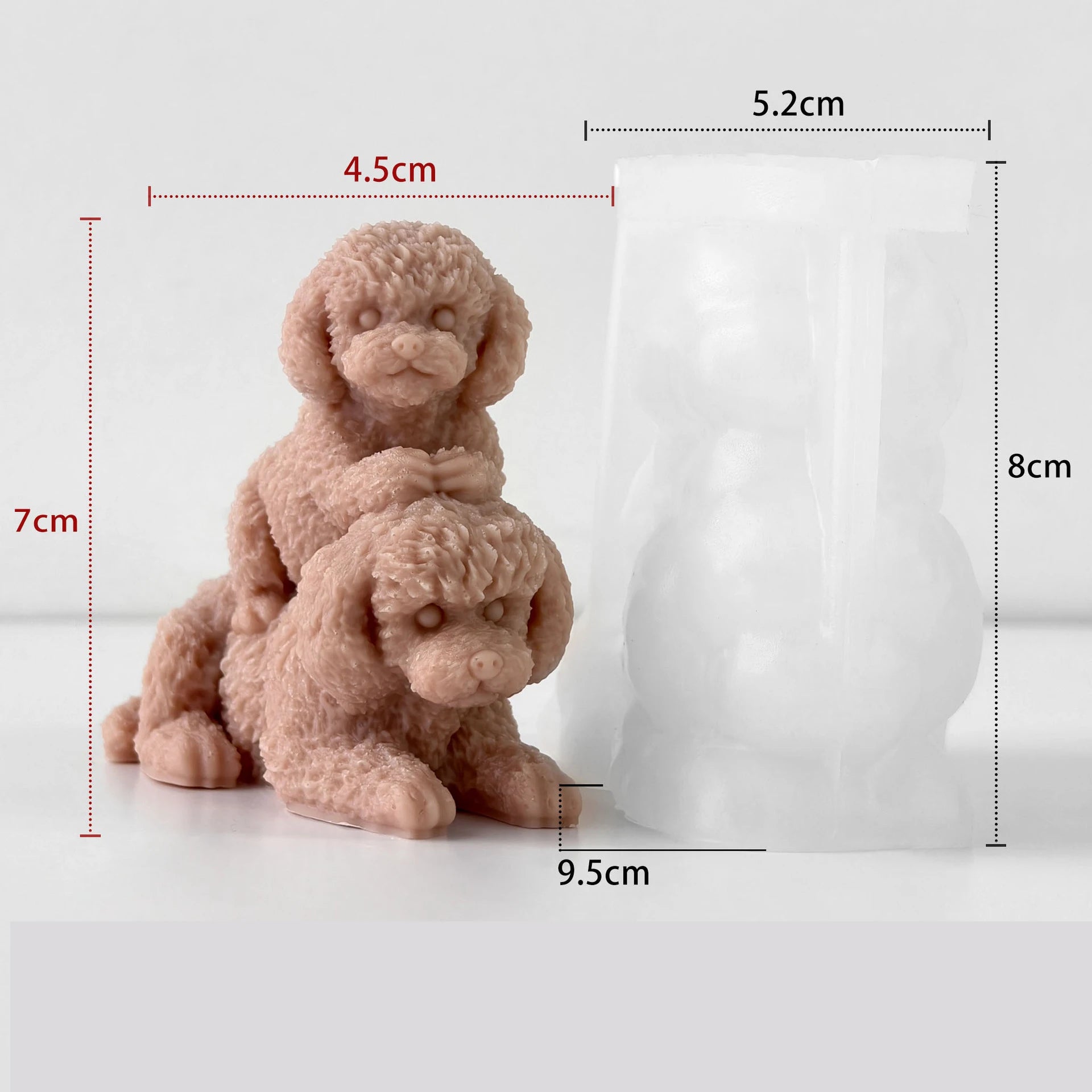 Stackable Puppy-Shaped Candle Silicone Mold DIY Teddy Bear Dog Plaster Ornament Mold Oasis Select C